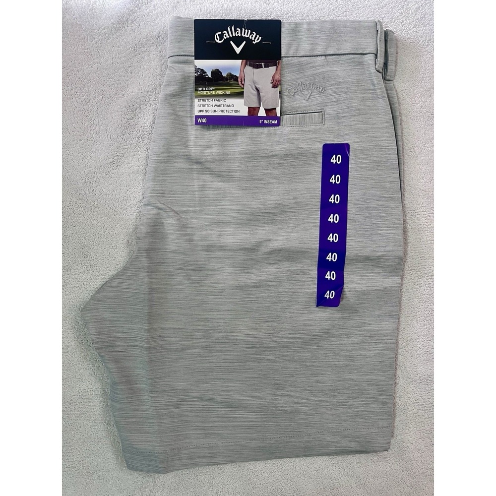 Callaway Shorts Mens 40‎ Gray Golf Performance Opti-Dri Stretch Waistband UPF 50